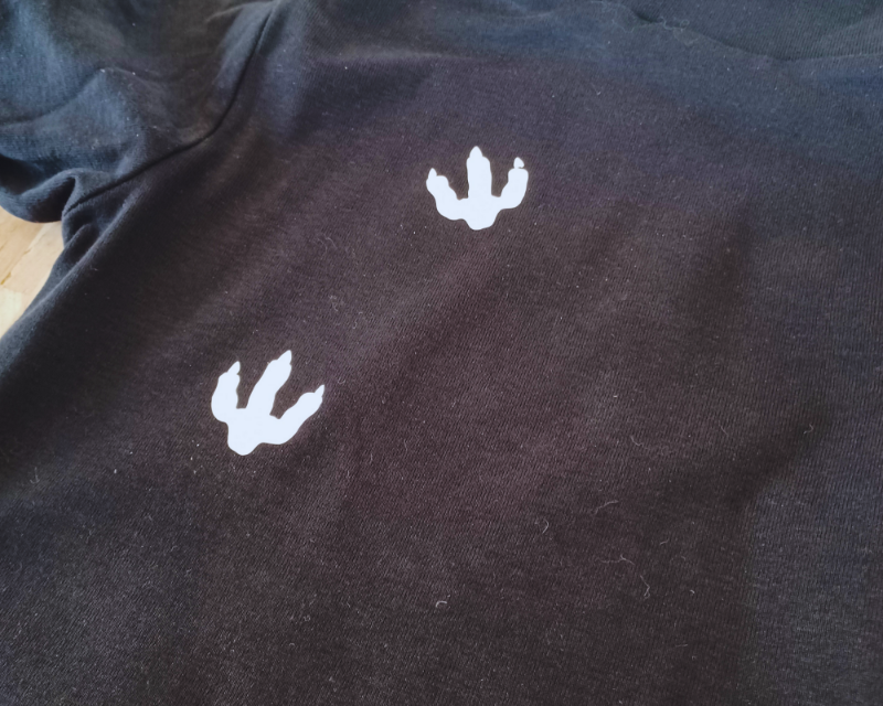 faire des pattes de dinosaure sur un t-shirt 