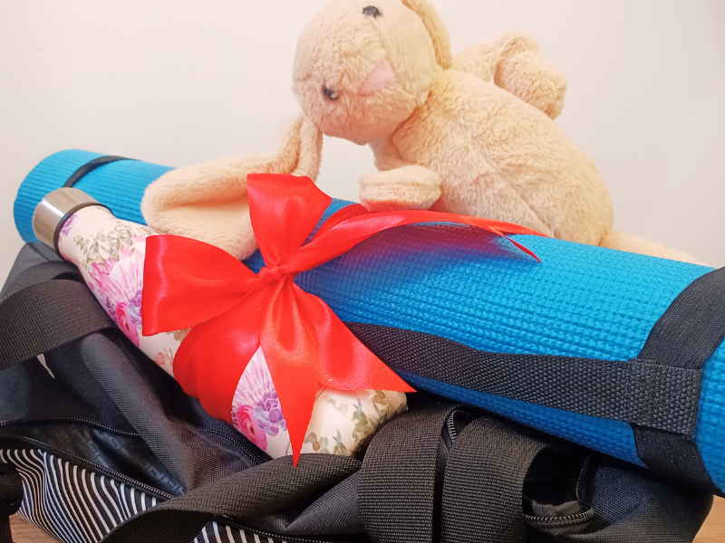 Tapis gym & bouteille isotherme - Photo du cadeau